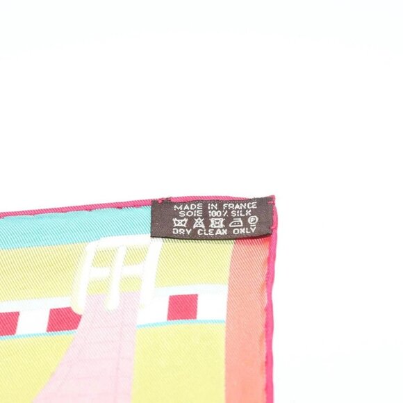 HERMES Carre 90 Scarf ""SANGLES EN ZIGZAG"" Silk Green Auth 135934 - Picture 14 of 14